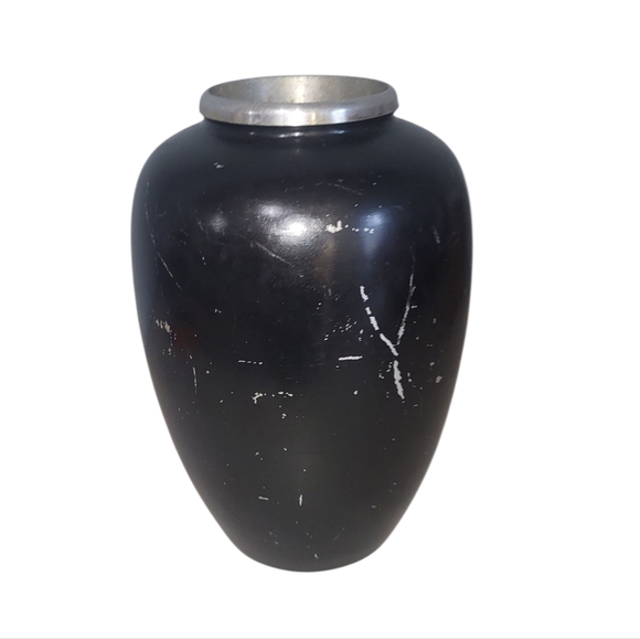 Vintage Japanese Damascene Vase with Eagle and Moon Motif - Picture 6 of 6